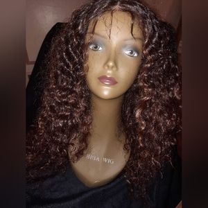 Curly Mixed Colors lacefront Wig 28 inches long